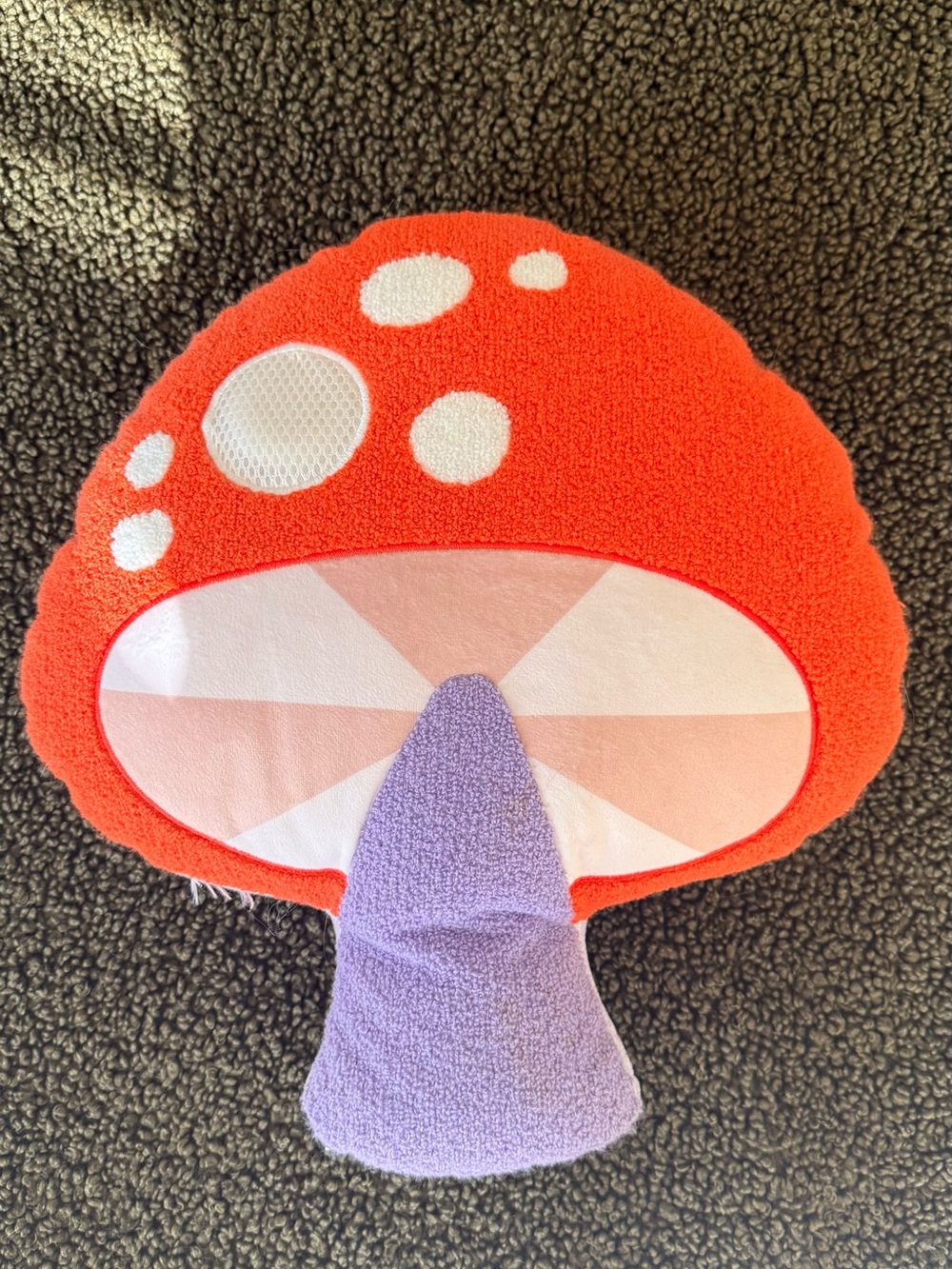 Urban Outfitters Red & Purple Mushroom Accent Pillow